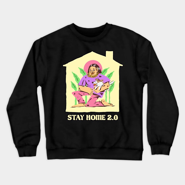 stay home 2.0 Crewneck Sweatshirt by elrodro